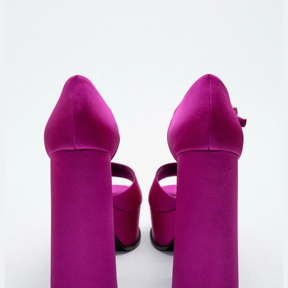 Zara Fuchsia Platform Heels - Picture 3 of 5